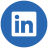 A blue circle with an image of linkedin logo.